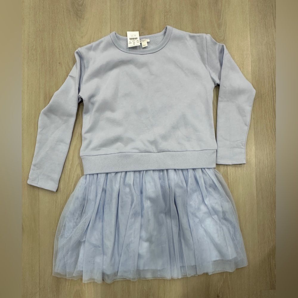 Crewcuts Sweater Dress Girls Size 10 Periwinkle Blue Tutu Long Sleeve Casual NWT